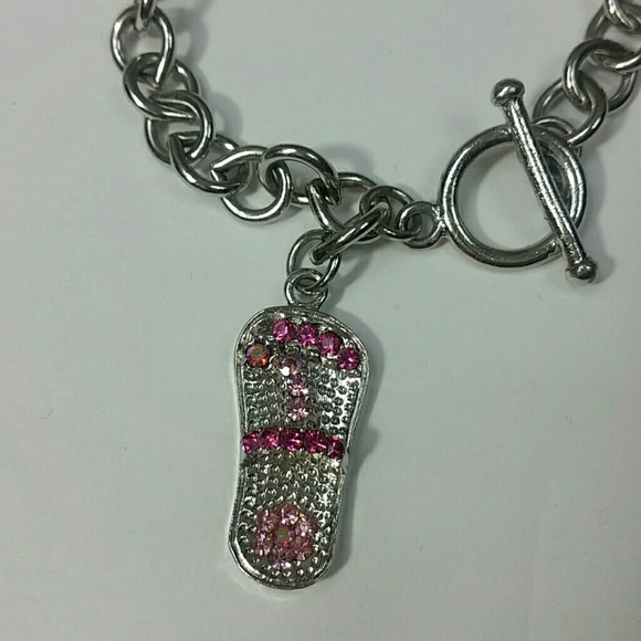 Beach Sandle Rhine stone bracelet toggle - Picture 2 of 7